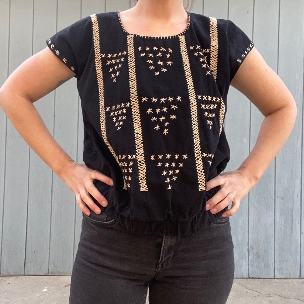 Hand-Embroidered Mexican Blouse